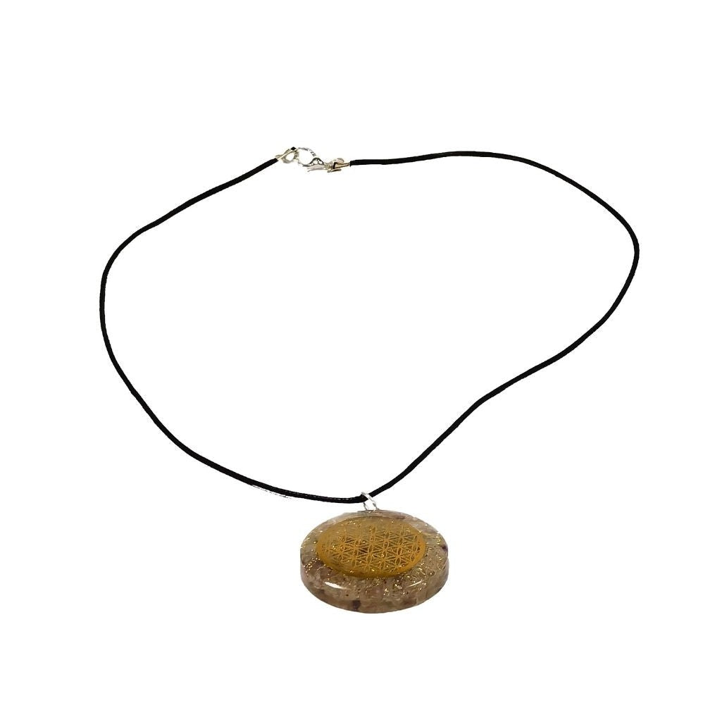 Collier avec pendentif orgone en fluorine - Bijoux Zen Réunion