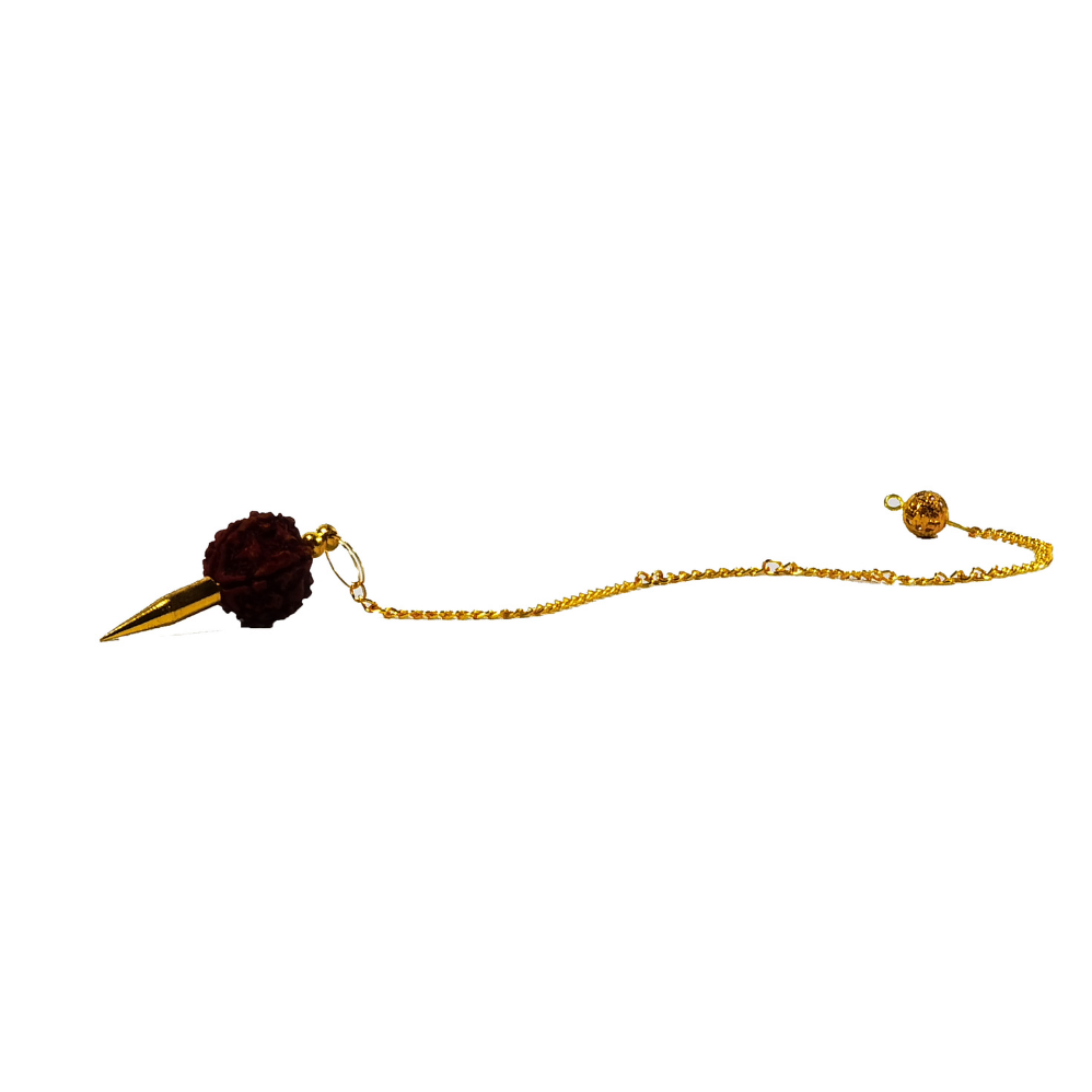 Pendule doré avec Graine de Rudraksha - Bijoux Zen Réunion