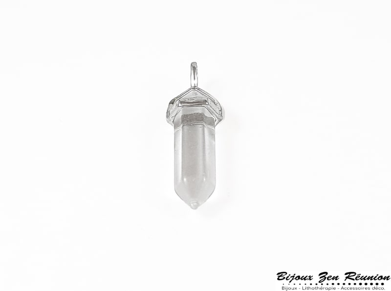 Pendentif en pointe de cristal de roche - Bijoux zen Réunion